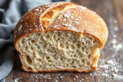 يدان تشكلان عجينة خبز ساوردو لقرص ذهبي مقرمش