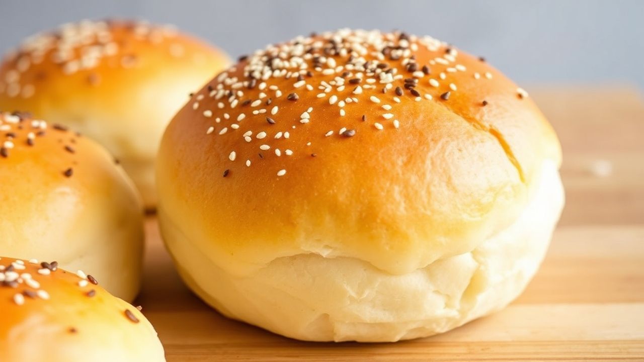 Pillowy golden Hawaiian rolls cooling on a wooden board, butter melting into soft crumb.