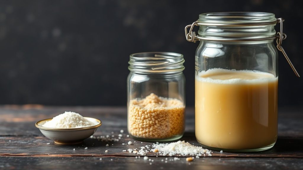 قارورة خميرة وحاوية بداية مخمرة، تحفظ قلب التخمير والخبز طازجًا أطول