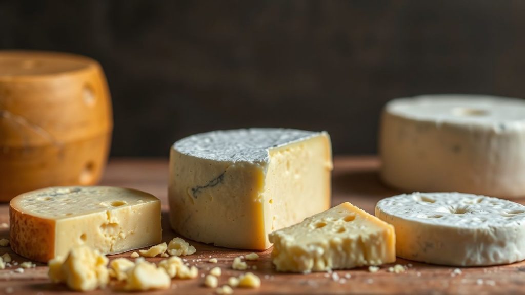 أجبنة مُعتقة على رفوف خشبية تُجسّد تراثًا ونكهة غنية