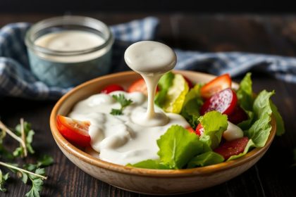 وعاء تتبيلة رانش كريمية بالبوترميلك مع أعشاب طازجة