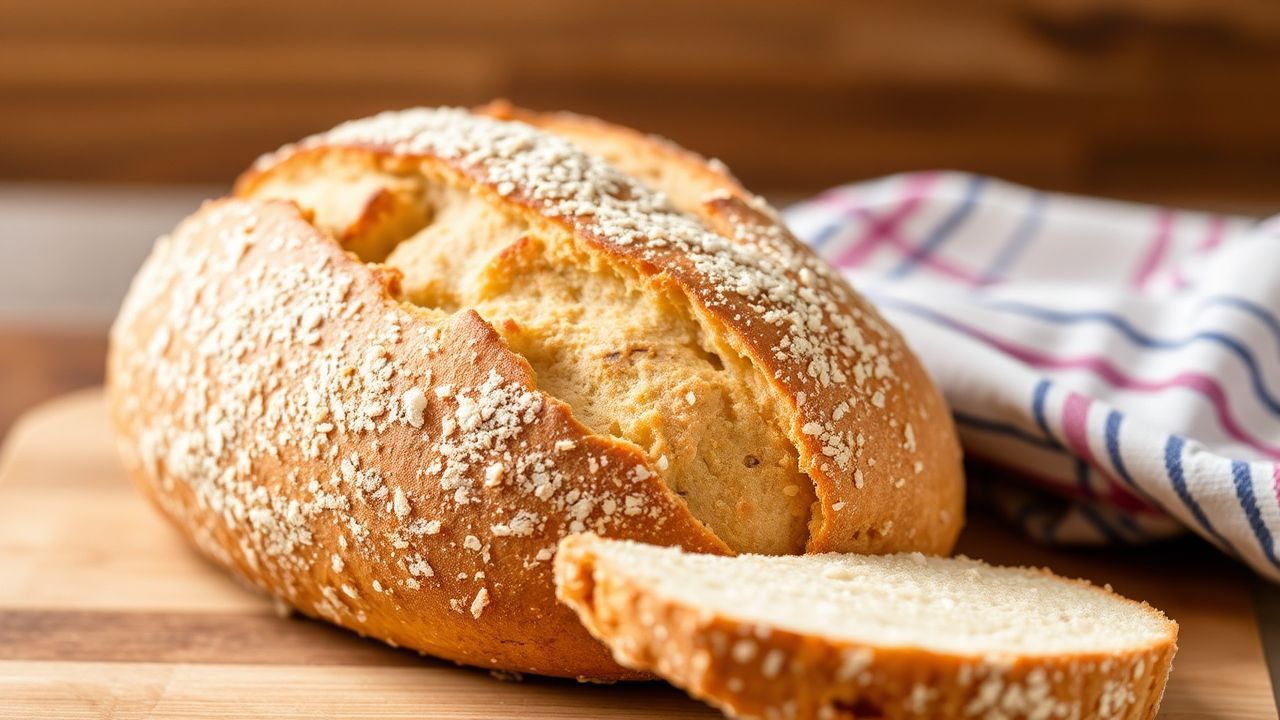 رغيف خبز منزلي طازج في سلة محكمة الإغلاق مع ملصق نصائح التخزين