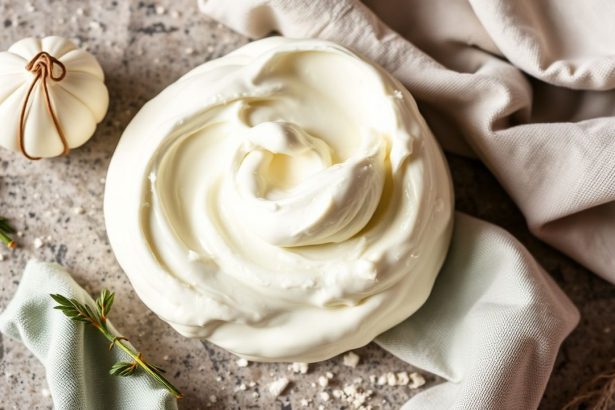 وعاء كريمي من القشدة الحامضة المنزلية مع ملاعق ومكونات بسيطة