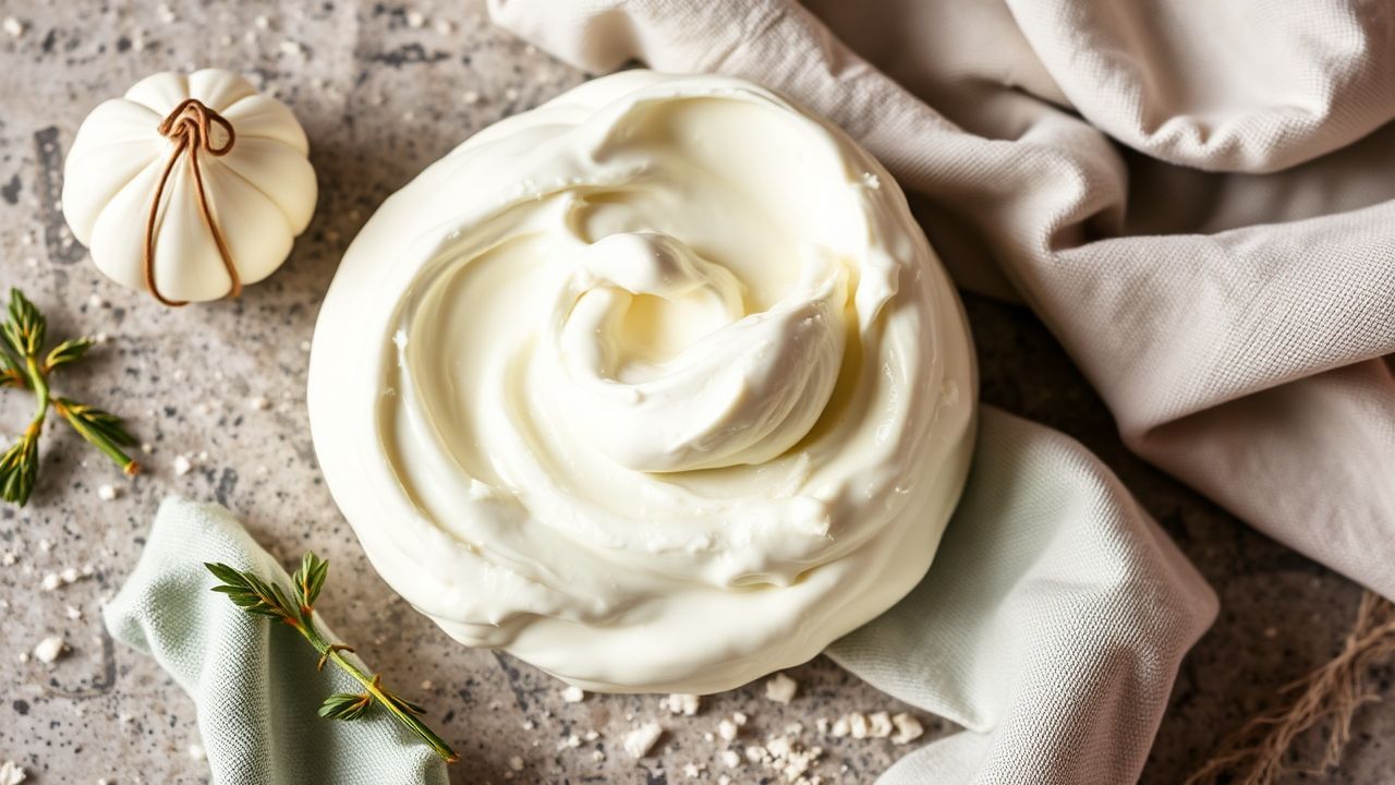 وعاء كريمي من القشدة الحامضة المنزلية مع ملاعق ومكونات بسيطة