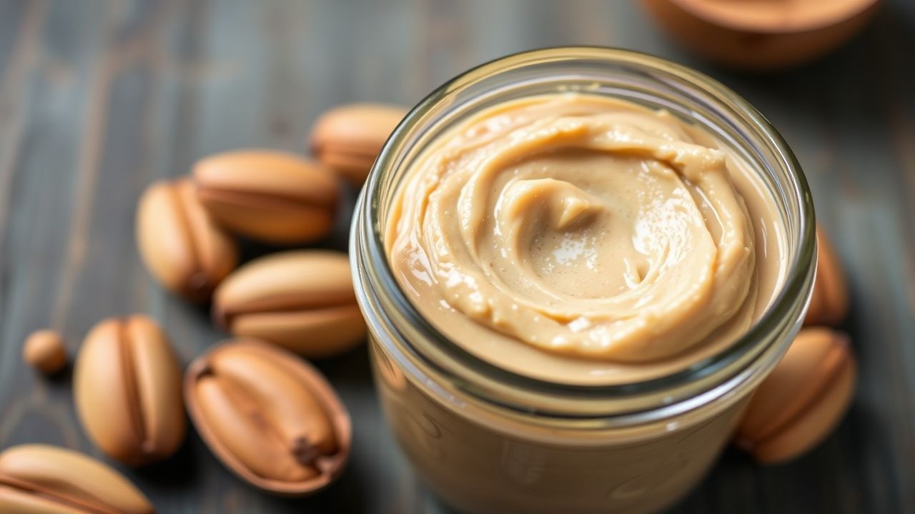 مكسرات برية محمصة ومفرومة لصنع زبدة مكسرات منزلية