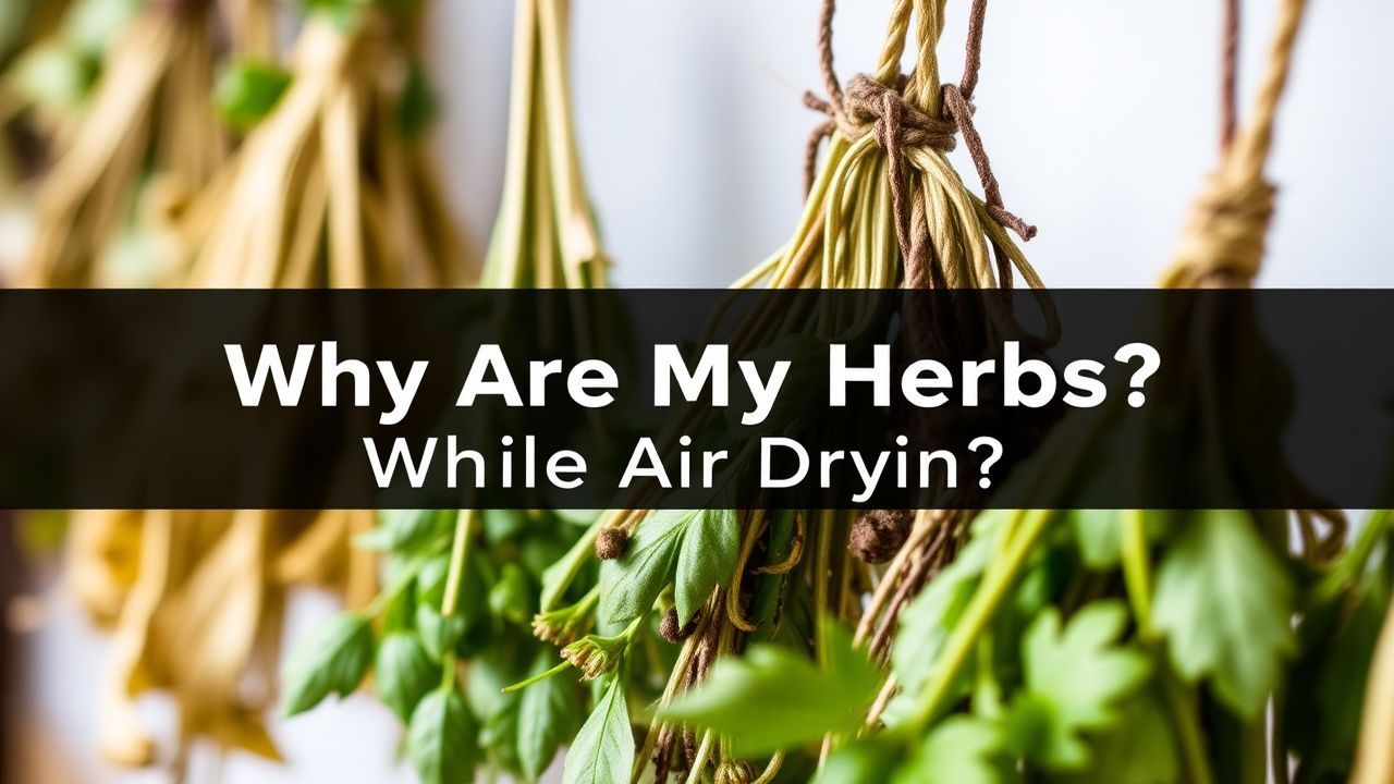 أعشاب تجف هوائياً تُظهر عفنًا على الأوراق وحزم معلقة