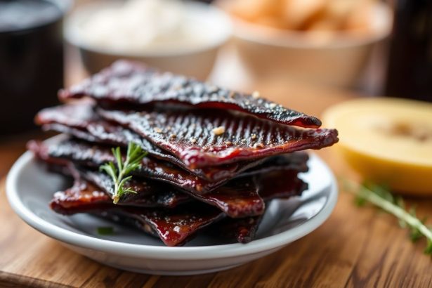 شرائح جيركي منزلية متبلة بتتبيلات مميزة