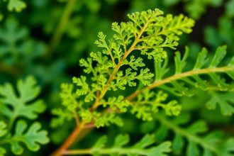 يدان تقطفان أوراق كيرلي دوك خضراء مجعدة من نبات بري