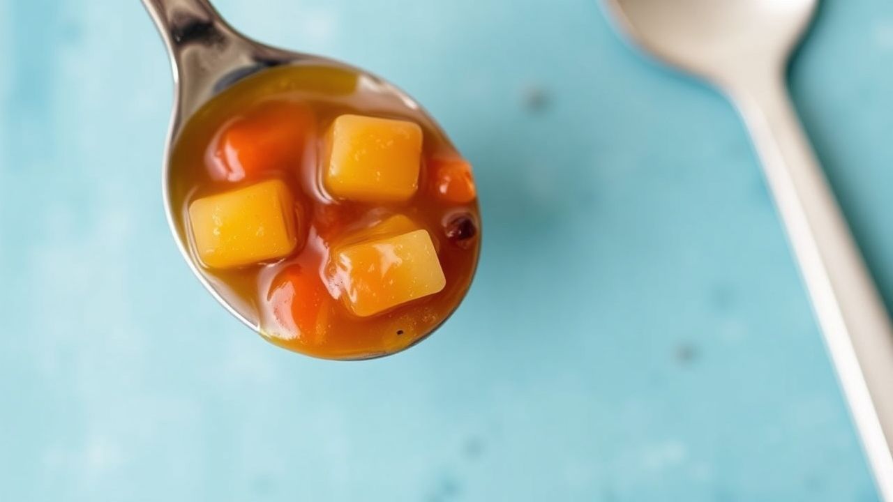 وعاء ريلش كثيف ومتماسك مع ملعقة، قوام أقل مائي