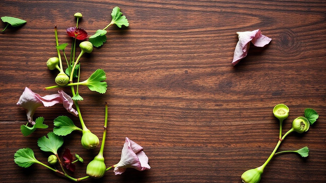 خضروات برية ملونة على لوح خشبي تدل على فوائدها الغذائية