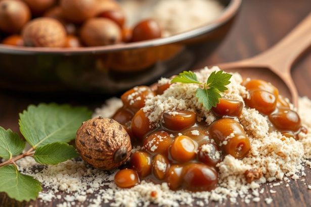 وعاء حساء كثيف منكه بدقيق البلوط الطبيعي