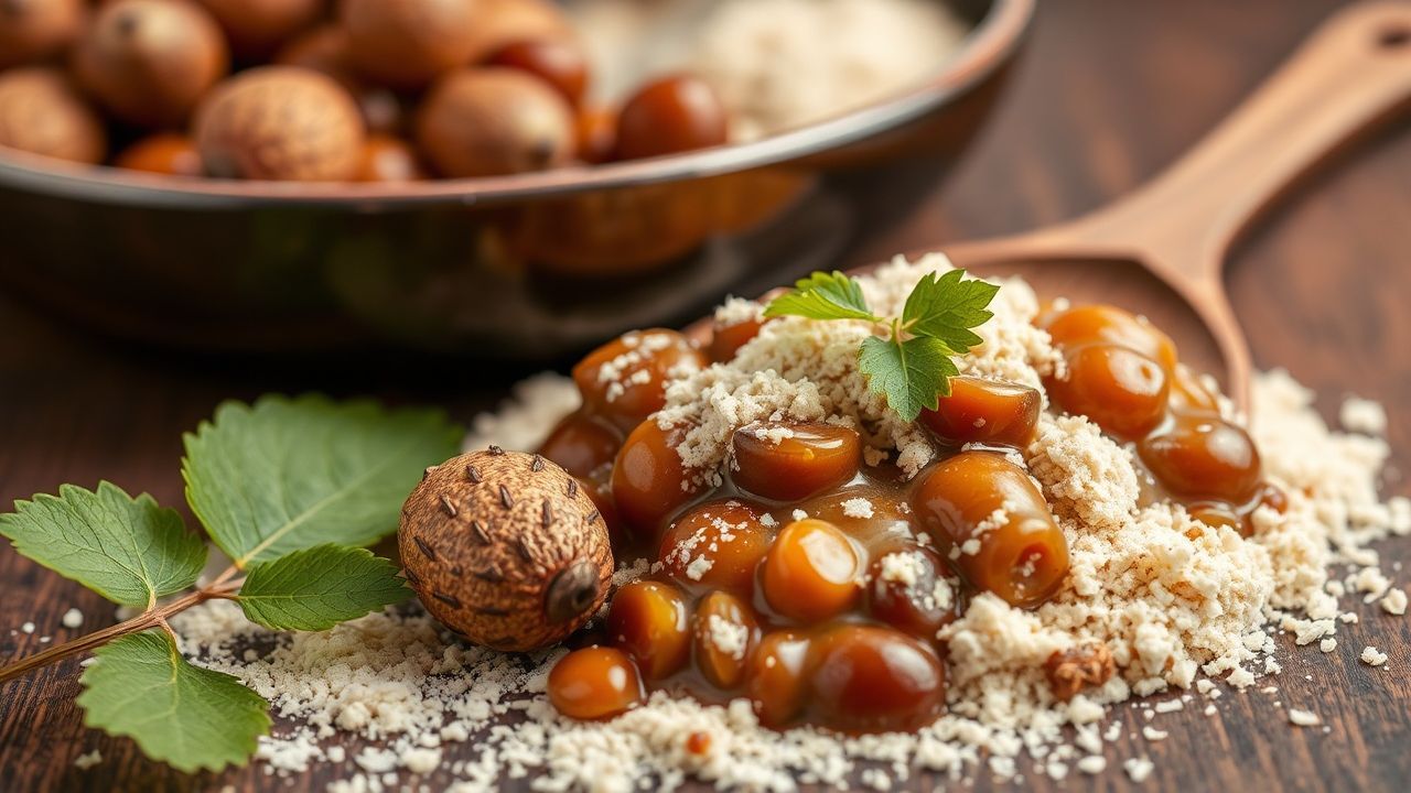 وعاء حساء كثيف منكه بدقيق البلوط الطبيعي