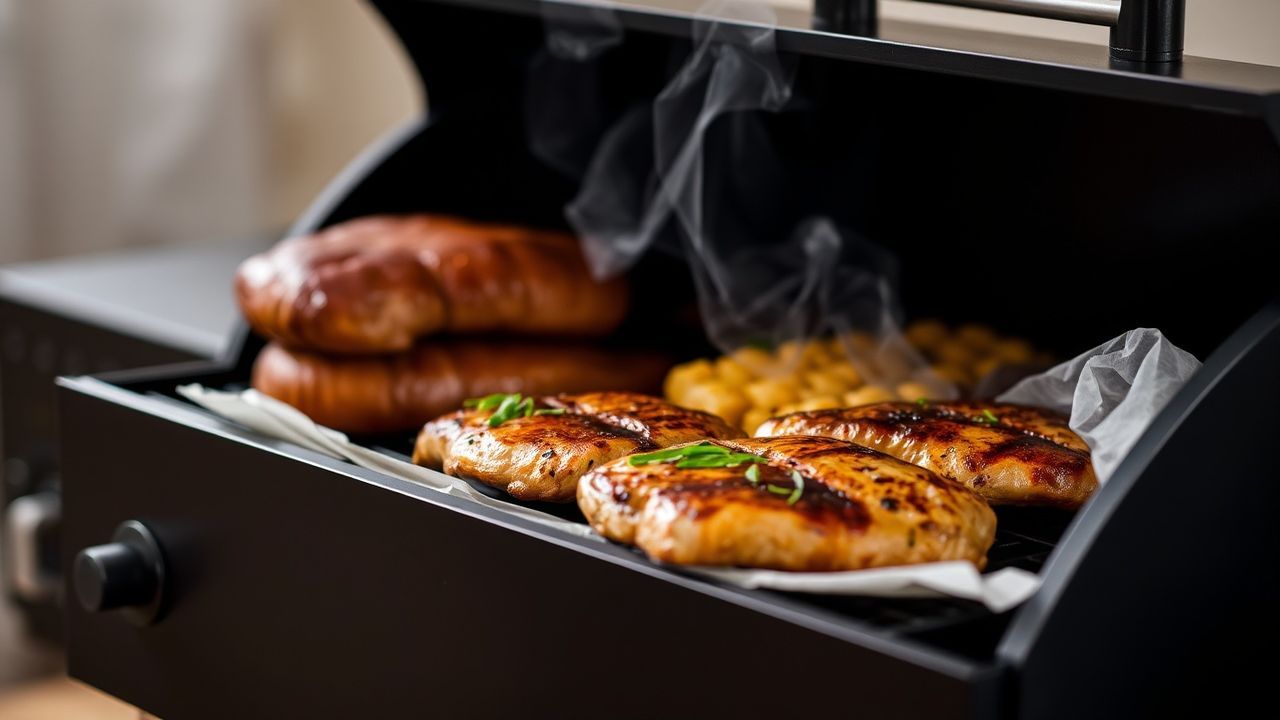 مشواة كهربائية رائدة 2024 تنبعث منها سحب دخان الشواء