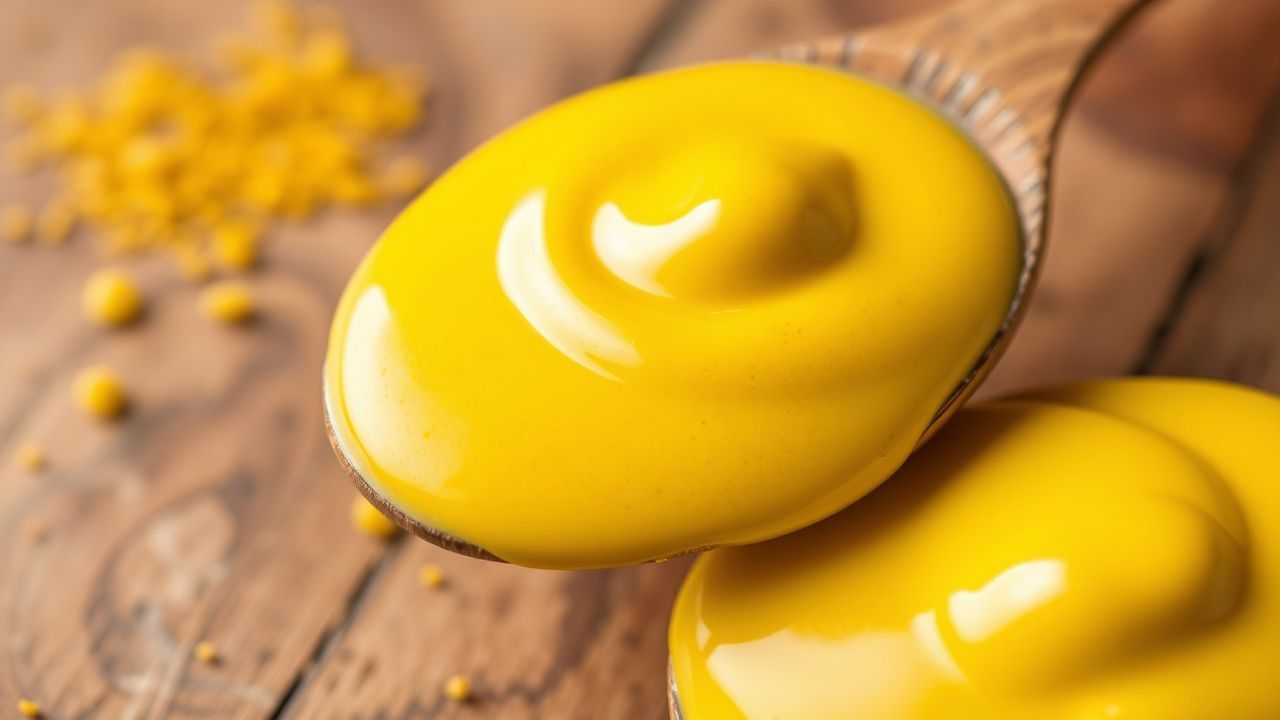 بذور خردل أثرية وجرة خردل حديثة على طاولة خشبية