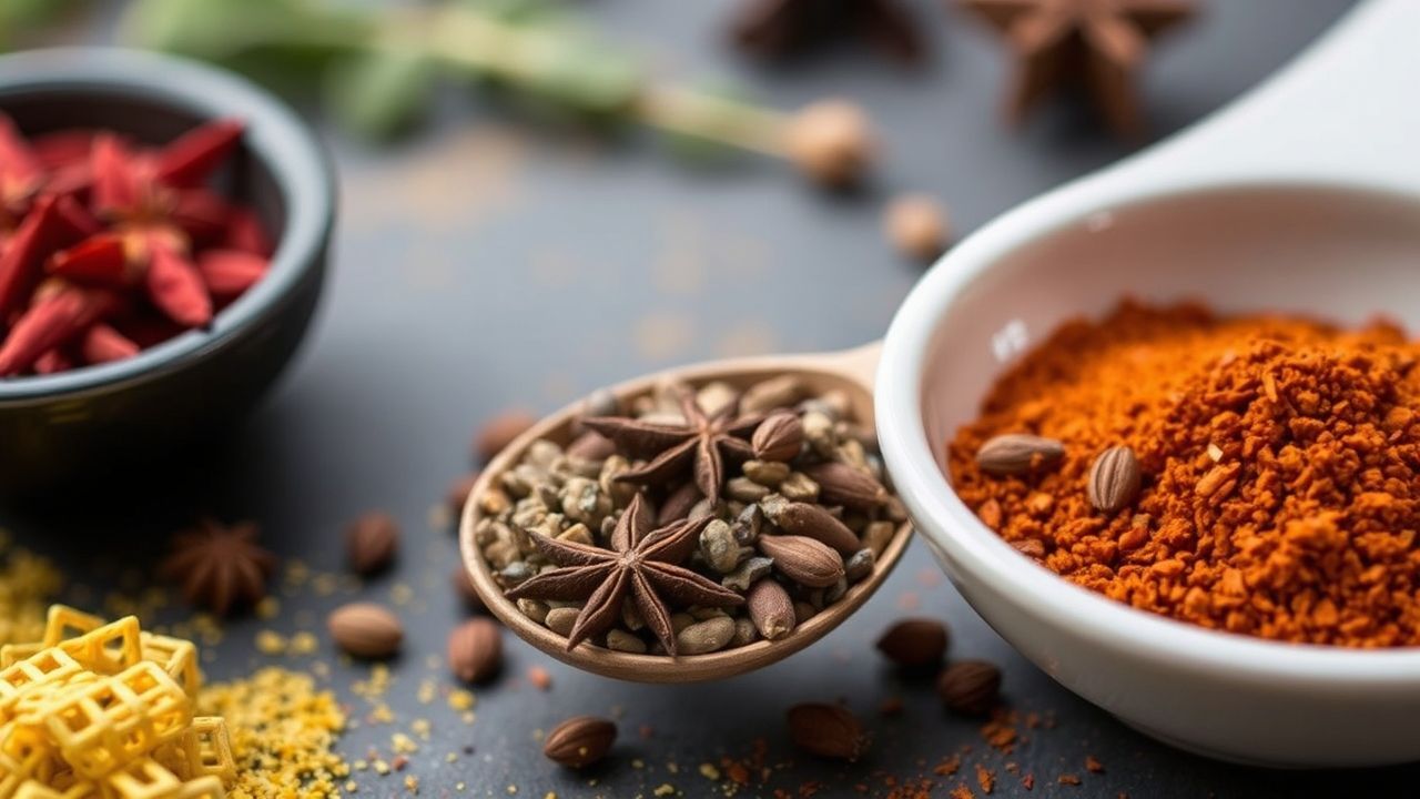 مزيج توسكاني منزلي عطري من الأعشاب والتوابل في وعاء خشبي مع هاون