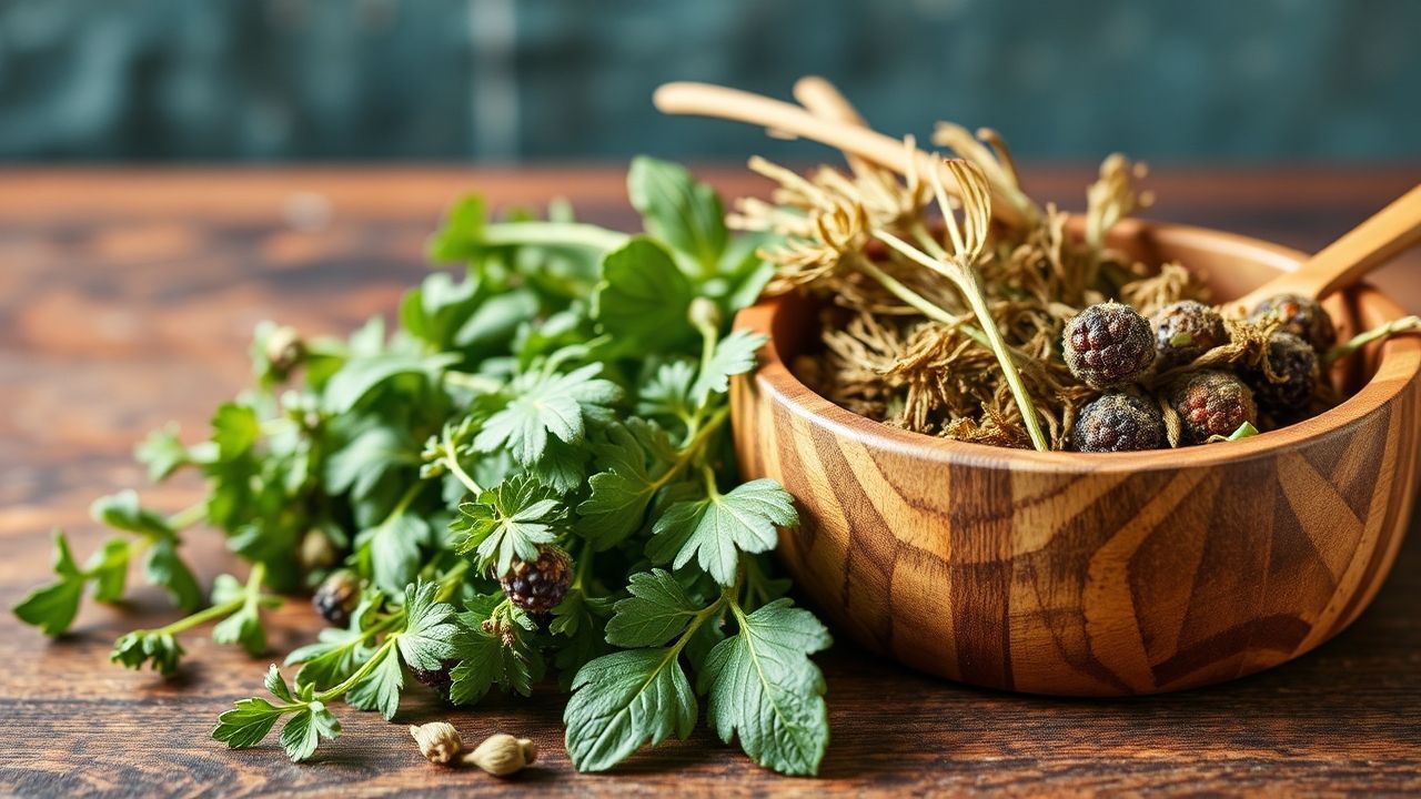 أعشاب حديقة معلقة لتجفيفها بجانب نافذة مضيئة