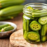 بامية مخللة مقرمشة وخالية من اللزوجة، مُعدّة بتتبيلة سرية