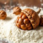 معدات طحن وحبوب بلوط مجروشة لصنع دقيق البلّوط