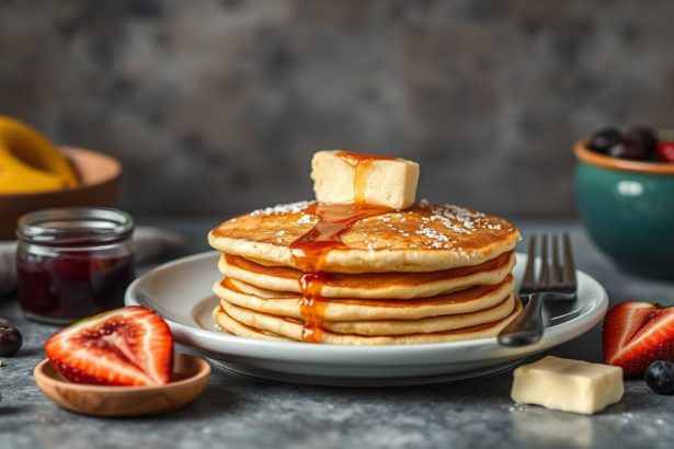 فطائر خبز الحامض الهشة مع زبدة ومربى منزلية الصنع على طبق