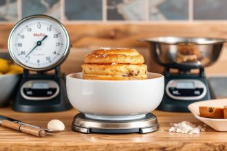 مقياس مطبخ رقمي مع دقيق وملاعق لخبز مثالي
