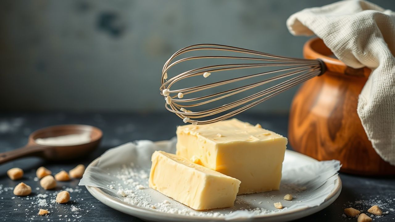 مضرب كهربائي يخفق زبدة منزلية ذهبية لقوام ناعم ونتائج خبز مثالية
