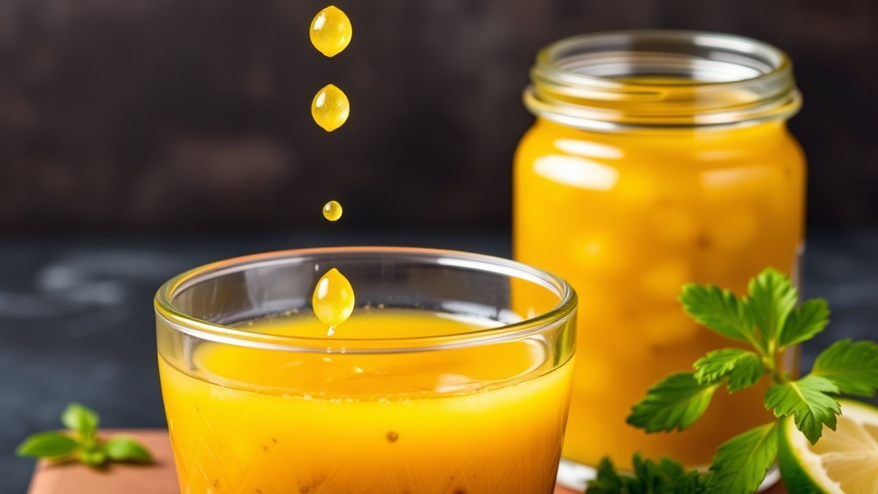 وعاء من صلصة المخلل الشهية مع توابل وأعشاب طازجة لتعزيز النكهة.