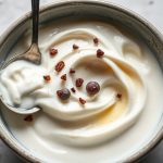 صورة زبادي آيسلندي كريمي مصنوع منزلياً.