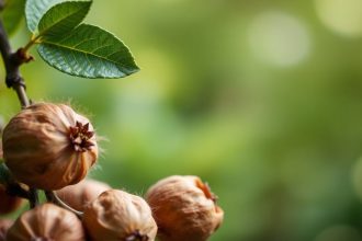 Foraging Nuts: hands gathering hazelnuts among autumn leaves in sunlit forest