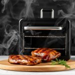 مدخنة كهربائية تُصدر دخانًا ضعيفًا أثناء الشواء