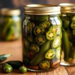 برطمانات فلفل ہالبينو مخلّل جاهزة للتعليب بألوان خضراء وحارة