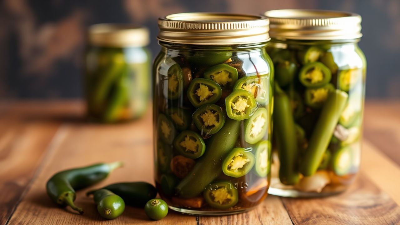 برطمانات فلفل ہالبينو مخلّل جاهزة للتعليب بألوان خضراء وحارة