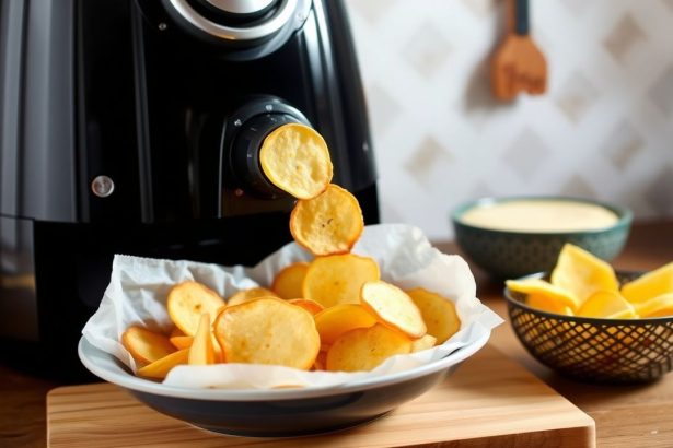 قلاية هوائية تعرض كيفية تجفيف وجبات خفيفة في المنزل