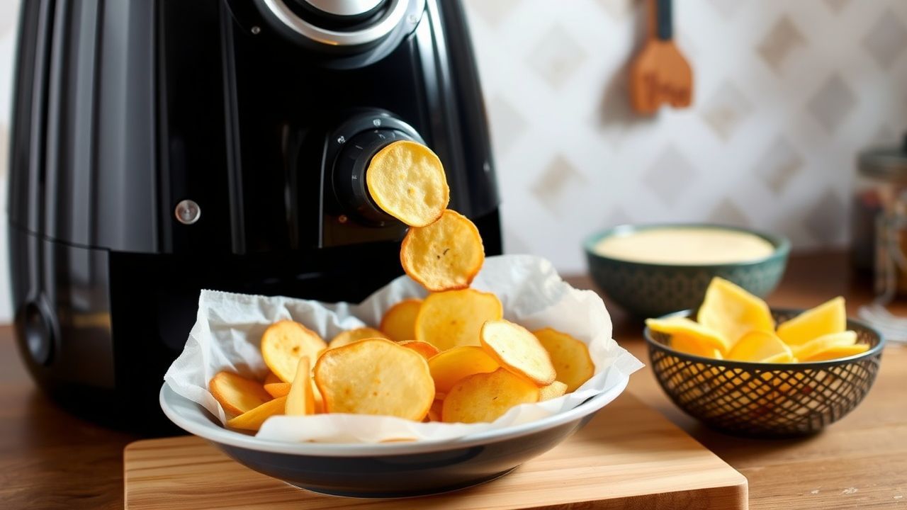 قلاية هوائية تعرض كيفية تجفيف وجبات خفيفة في المنزل