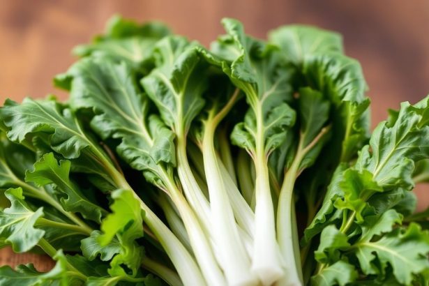 طبق هندباء أنيق مطبوخ مع أعشاب وزيت زيتون وشرائح ليمون