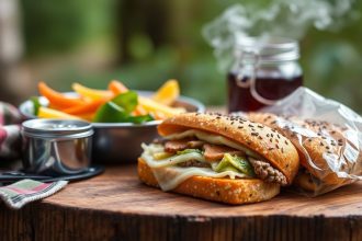 إعادة ترطيب وجبات التخييم المجففة في المطبخ مع أواني وملاعق