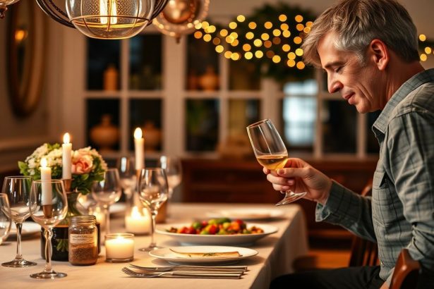 طاولة عشاء مُعدة مسبقًا لأمسية احتفالية خالية من التوتر