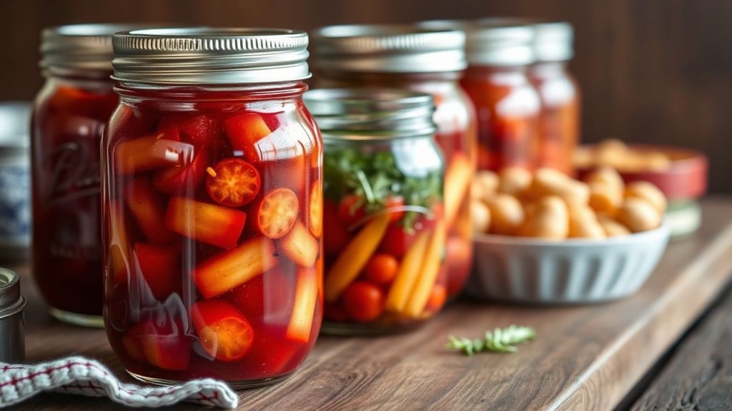 Jars of homemade marinara, labeled and ready for the pantry