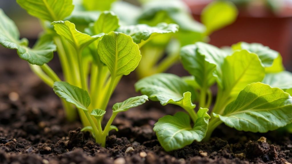 حديقة منزلية باكرة مبللة بالندى، أصص زراعية، ضوء صباحي ووعد البحر