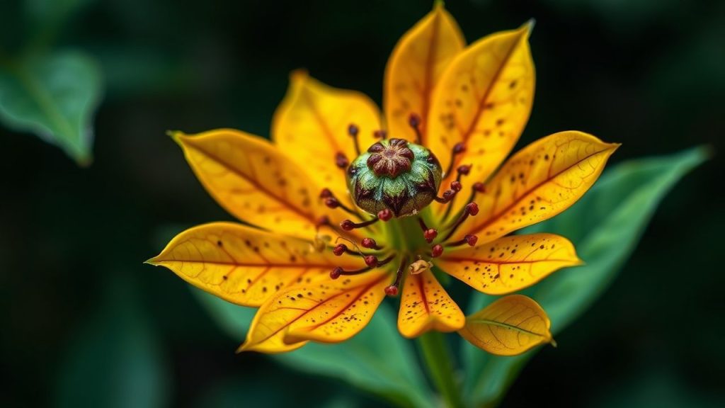 زهور جذابة لكنها سامة بين أوراق خضراء، توازن طبيعي خطير وجميل