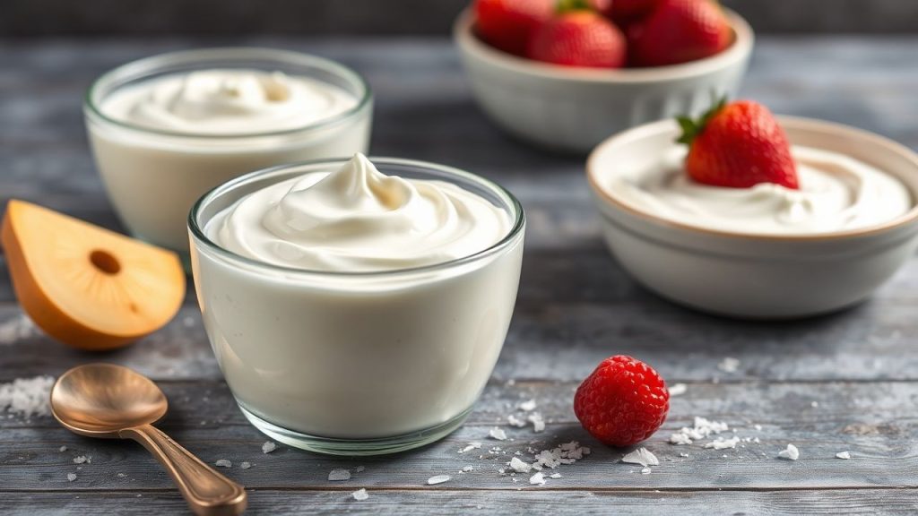 وعاء زبادي منزلي كريمي ومخملي، مزين بلمسة قشطة