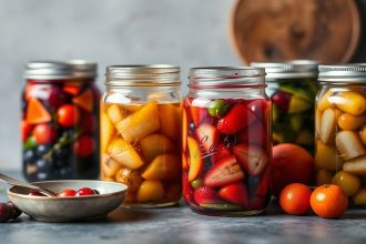 جرار مملوءة بالمربى تغلي في حمام مائي، فن وعلم إطلاق النكهة