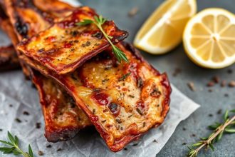 جيركي ديك رومي بالليمون والأعشاب، شرائح منزلية على لوح خشبي