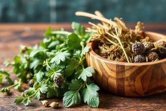 أعشاب حديقة معلقة لتجفيفها بجانب نافذة مضيئة