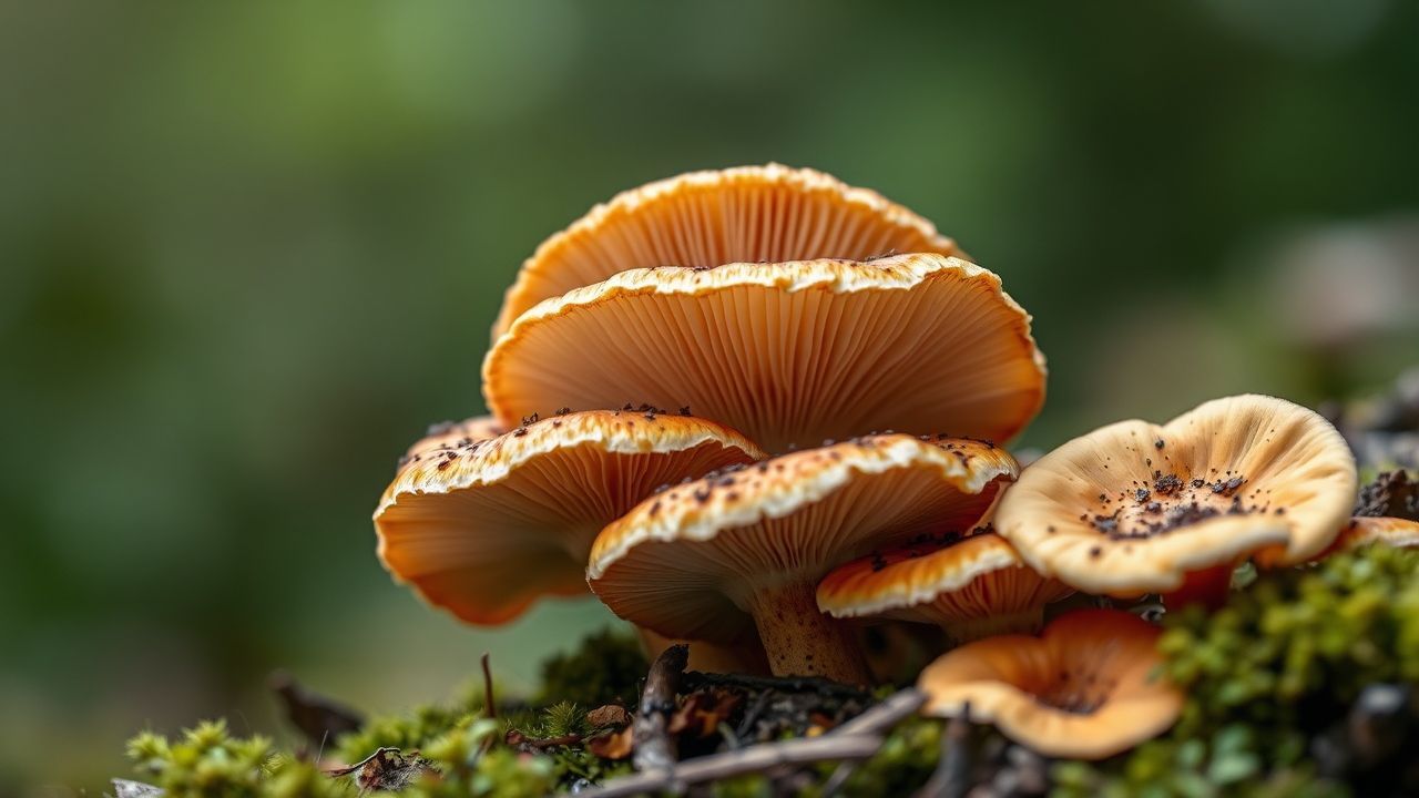 مجموعة فطر بري بأشكال مختلفة مع أوصاف مرئية لتحديد الأنواع