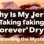 شرائح لحم مجفف تتأخر في الجفاف داخل مجفف منزلي تظهر مشكلة تجفيف الجيركي