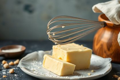 مضرب كهربائي يخفق زبدة منزلية ذهبية لقوام ناعم ونتائج خبز مثالية