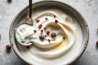 صورة زبادي آيسلندي كريمي مصنوع منزلياً.