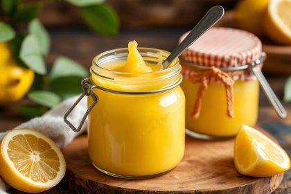 زبادي الليمون المنعش مصنوع يدويًا من الصفر.