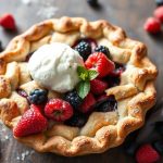 فطيرة توت بري مختلطة ذهبية، حشوة توت طازجة وقشرة مقرمشة