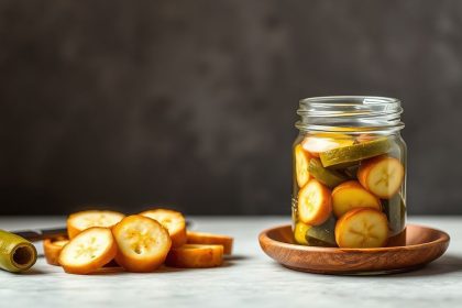 مخللات خيار خبز وزبدة منزلية مقرمشة في صحن جذاب